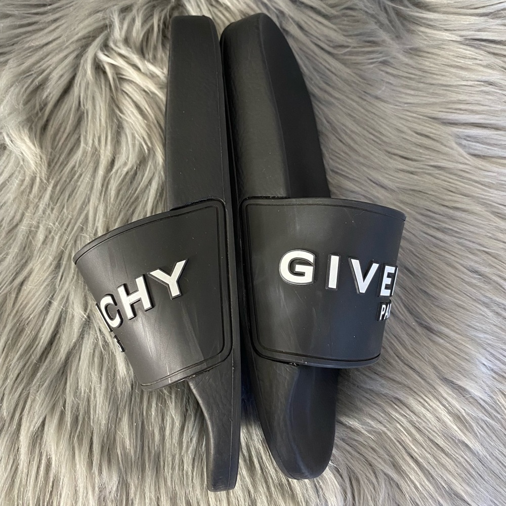 Authentic Givenchy Paris Rubber Slides Black/Whit… - image 5